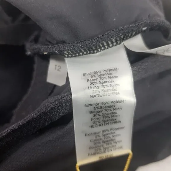 Beyond Control Swimdress Womens 12 Black One Piece Gold Grommets LXGR00839 - Picture 11 of 15